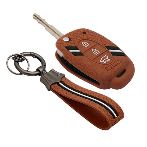 Keyzone striped key cover and keychain fit for : Creta, I20 2020, I20
