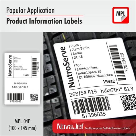 NovaJet Multipurpose Label 04P-100 x 145 WR – MPL04P – noveltystores