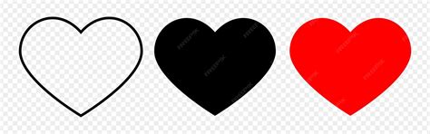 Vector illustration of hearts icon set isolated on transparent ...