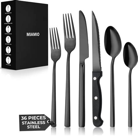 MIAMIO – Cutlery Set Stainless Steel for 6 People / 36-Piece Flatware ...