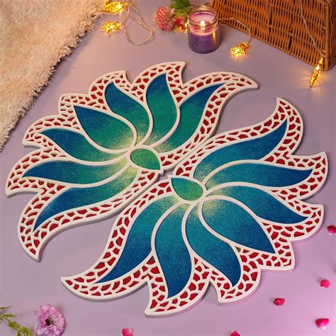 Island Lakshmi Design Rangoli Set of 2 (22 inches) for Diwali Decor ...