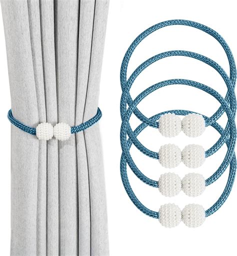 Set de 4 curele magnetice pentru perdele Houyond, textil/metal ...