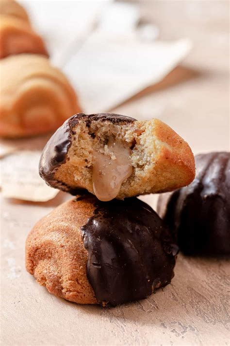 Chestnut Madeleines are soft and tende and filled with chestnut paste