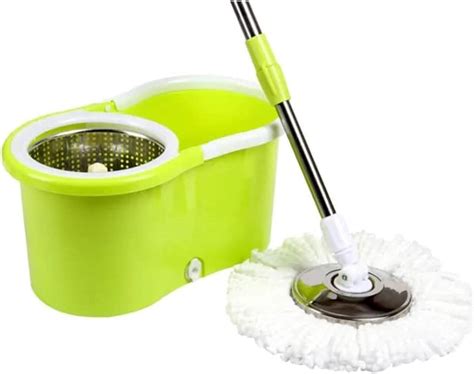 360 Spin Steel Bowl Bucket Mop set, Cleaning Mop and Bucket Set ...