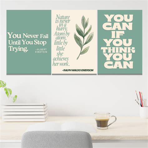 Aesthetic Motivational Posters – Set of 3 Poster framed | Minimal Wall ...