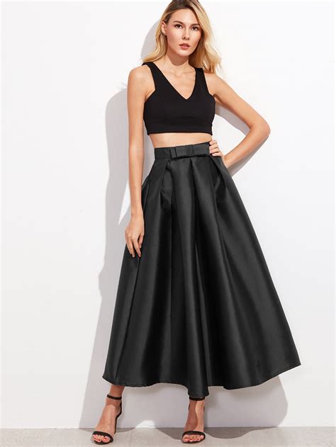 Bow trim box pleated skirt – Artofit