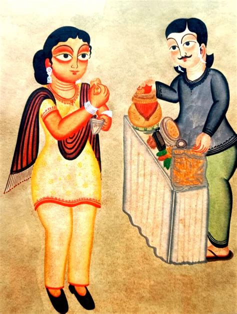 Shop Today The Phuchkawala, Kalighat Art by Bapi Chitrakar - MeMeraki