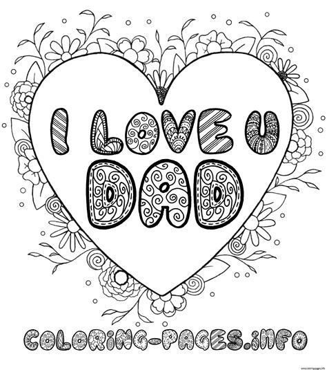 I Love You Coloring Pages Dad