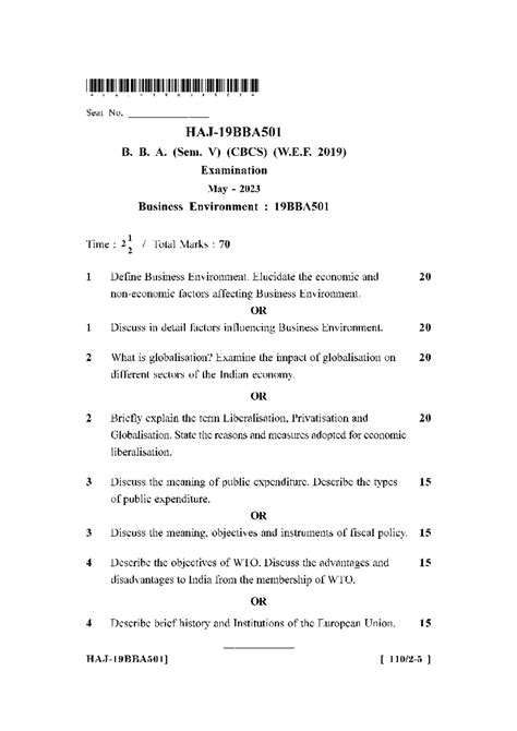 BBA SEM-5 (2019 ) ( Suply) May-2023 COST & Management Accounting - HAN ...