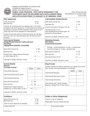 ACFA - Per Capita Worksheet - Missouri Department Of Agriculture - Fill ...