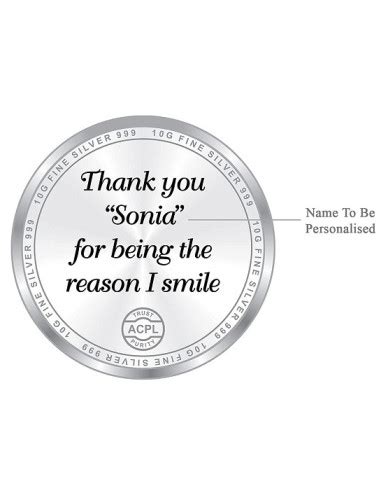 Precious Moments Personalised BIS Hallmarked Thank You Silver Coin Of ...