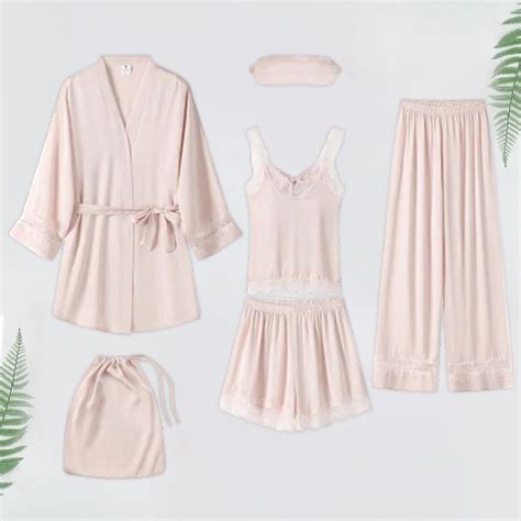 SHIXINN Women's Style Striped 4 Piece Sleepwear Set Comfortable Pajamas ...