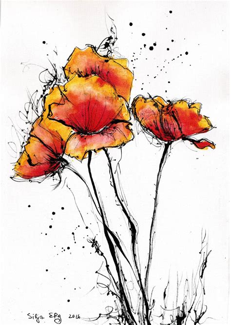Poppy Flowers Drawing at GetDrawings | Free download