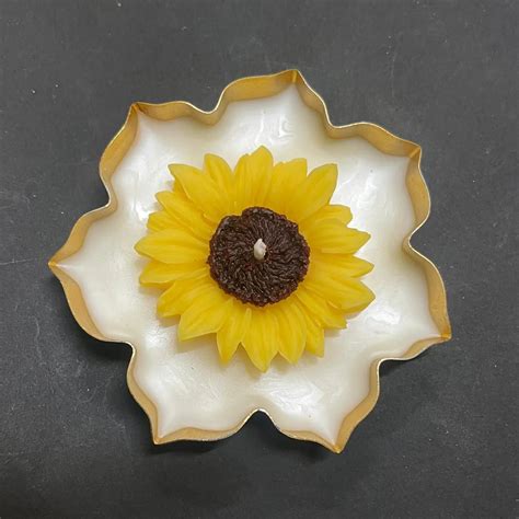 Buy Handmade Lotus Shaped Urli With Sunflower Wax Scented Candle Online ...