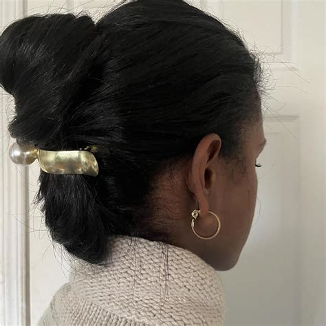 'Peace' Clip Large Pearl Gold hair clip So gorgeous... - Depop