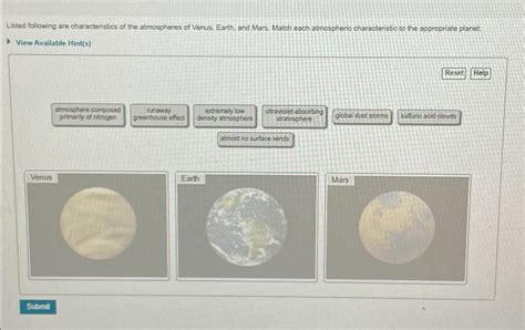 Earth Match The Following