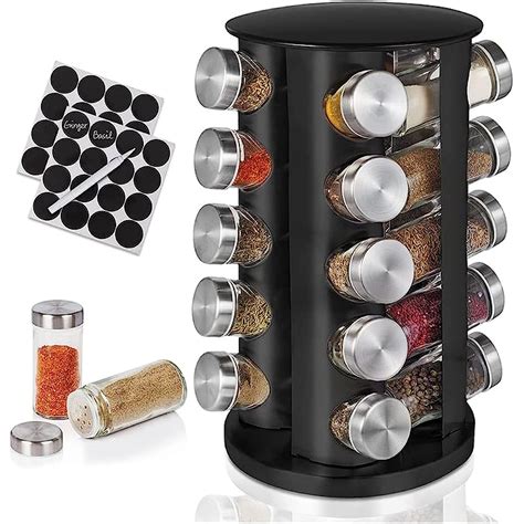 Marty Champ Black Countertop Revolving Spice Rack, | Ubuy India