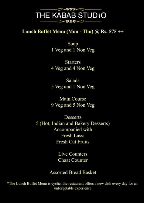 Menu at The Kabab Studio, Bengaluru, 32/3