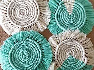 Knot-it-All Macrame Coaster, Macrame Table mat, Set of 2, Macrame Table ...