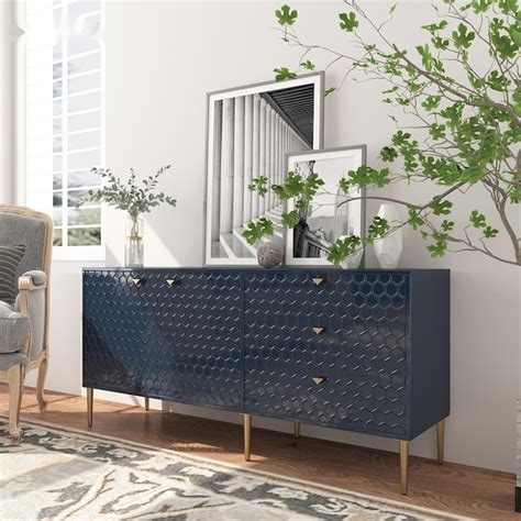 Clihome Modern/Contemporary Navy Tv Cabinet (Accommodates TVs up to 60 ...