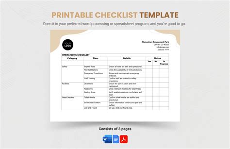 Checklist Template Word 的图像结果