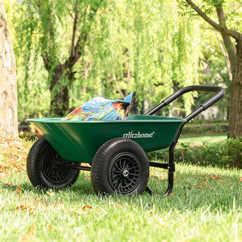 Amazon.com : Glitzhome 220 LBS Wheel Barrow Heavy Duty 2 Wheel Lawn ...