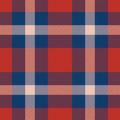 Plaid seamless pattern in red check fabric texture vector textile print ...