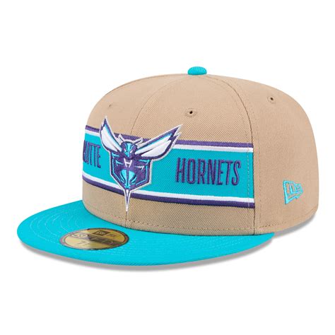 Men's New Era Tan/Teal Charlotte Hornets 2024 NBA Draft 59FIFTY Fitted ...