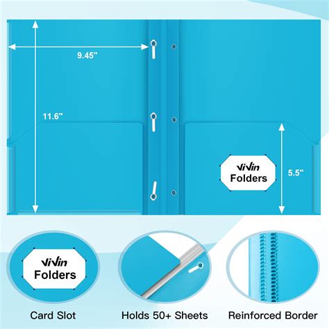 Plastic Folders HANXIULIN Plastic Pockets Folders With Brads, Heavy ...