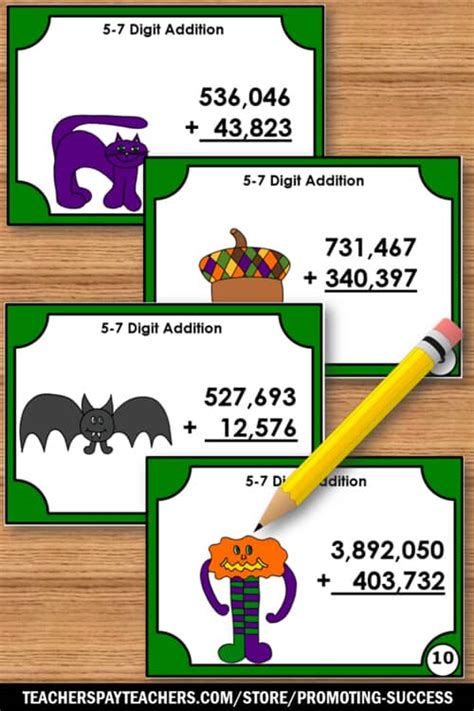 Halloween Addition with Regrouping Activities SCOOT 4th 5th Grade Math ...