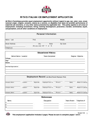 Application for employment - Blank Fillable Template | Fill Out, Print ...
