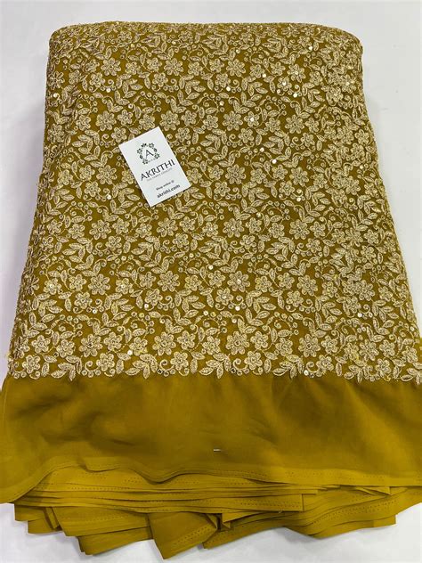 Buy embroidery fabric | Embroidered designer fabrics online – Akrithi