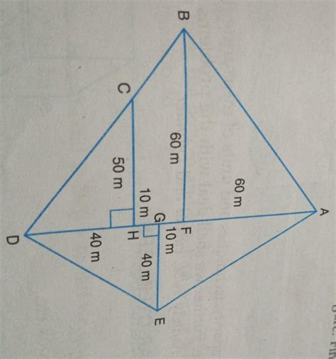 The measurements of a field are as shown in the figure. Find the area ...