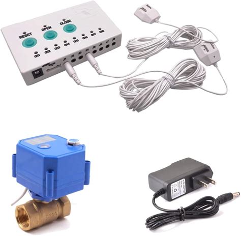 Water Leak Detector, Automatic Water Leak Alarm System, with 3/4" NPT Shutoff Valve & 2 Sensors ...