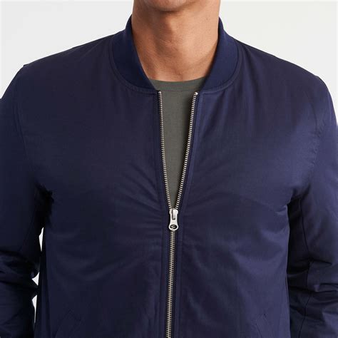 Ash & Erie Navy Bomber Jacket for Short Men