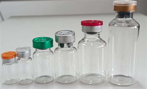 Glass Injection Vials with Rubber Stopper and Aluminum Caps - Amber ...