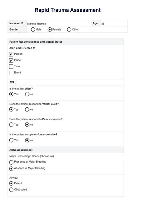 Rapid Trauma Assessment & Example | Free PDF Download