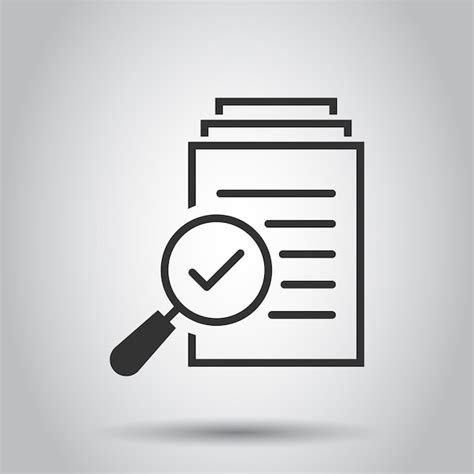 Икона плана документа в плоском стиле Проверка векторной иллюстрации ...