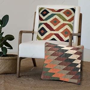 Buy iinfinize Stylish Kilim Pillow Case 2 Pcs Wool Jute Square Cushion ...