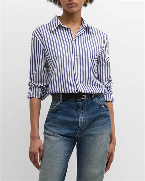 Nili Lotan Raphael Striped Collared Shirt | Neiman Marcus
