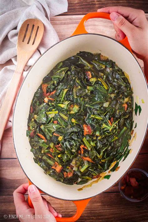 Southern Braised Collard Greens with Bacon - Pinch me, I'm eating