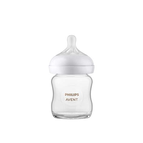 Philips Avent Natural Response Glass Baby Bottle 0m+ 120ml (4 oz) USA