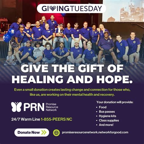 #givingtuesday #nonprofit #peersupport | Promise Resource Network Inc.