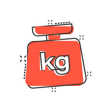 Premium Vector | Scale icon in comic style Kilogram dumbbell cartoon ...