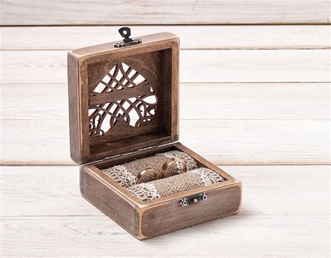 Ring Bearer Box, Wedding Ring Box, Personalized Ring Box, Rustic ...