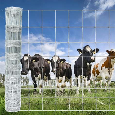 Amazon.com : Thickened Farm Fence 4ft x 164ft Heavy Zinc Coating Cattle Fence,Galvanized Field ...