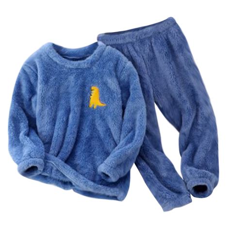Odeerbi Toddler Boys Girls Winter Fleece Pajamas Kids Dinosaur Plush ...