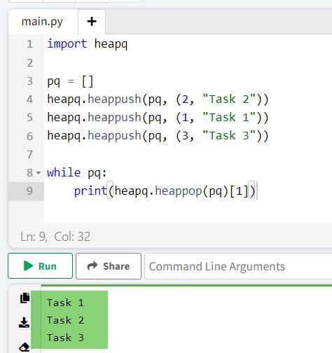 Image result for Python Implementing Priority Queue Using Sorted List