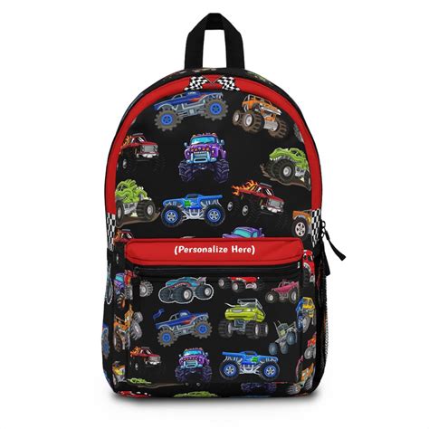 Kids Personalized Monster Trucks Backpack | Back to School Truck ...