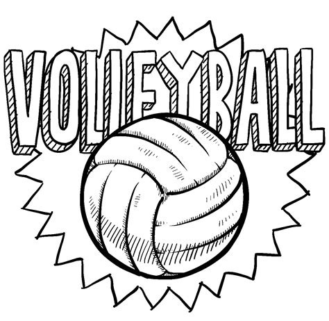 Volleyball Coloring Sheets Volleyball Vector | Design Bundles